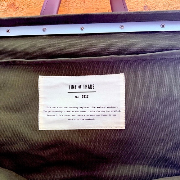 NWOT Line Of Trade Olive Canvas Weekender Bag - Picture 8 of 10